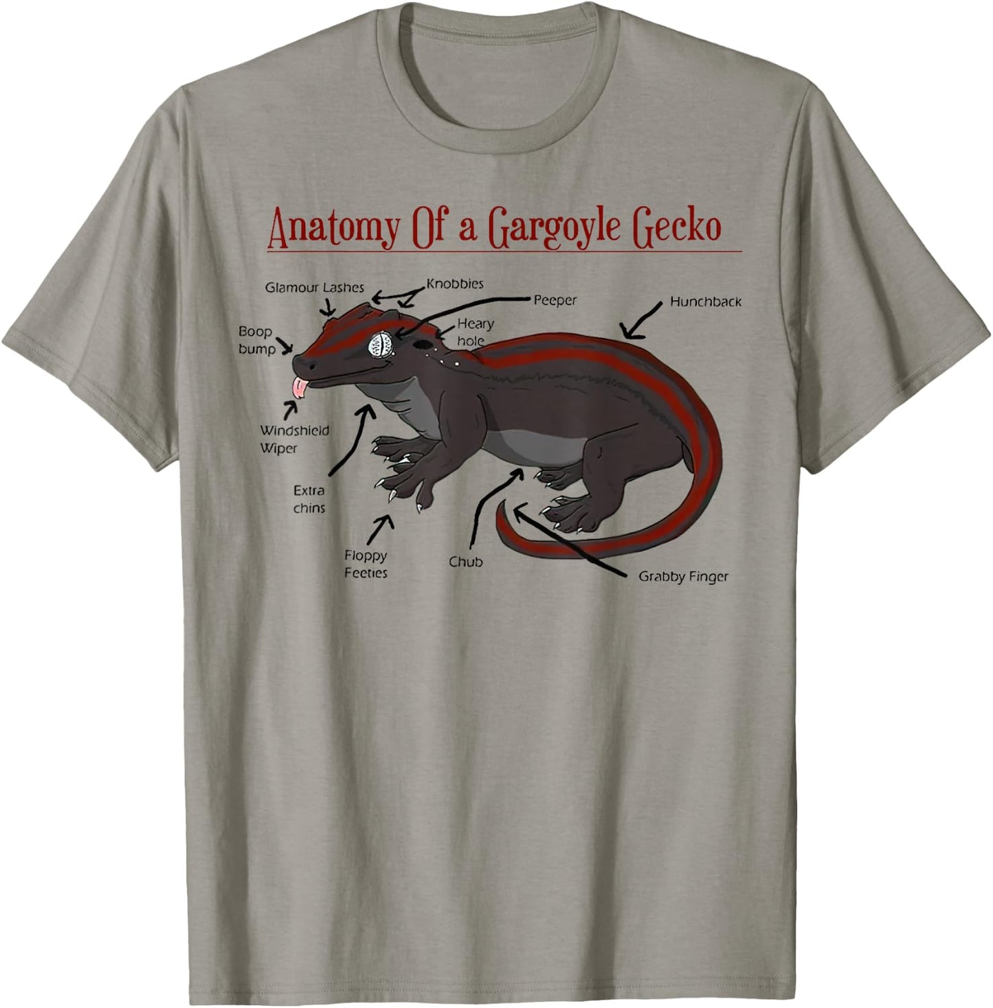 Anatomy of a Gargoyle Gecko T-Shirt - T-Shirt | Sand