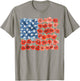 Red Poppy Flower American Flag Memorial Day Floral July 4th T-Shirt - T-Shirt | Sand