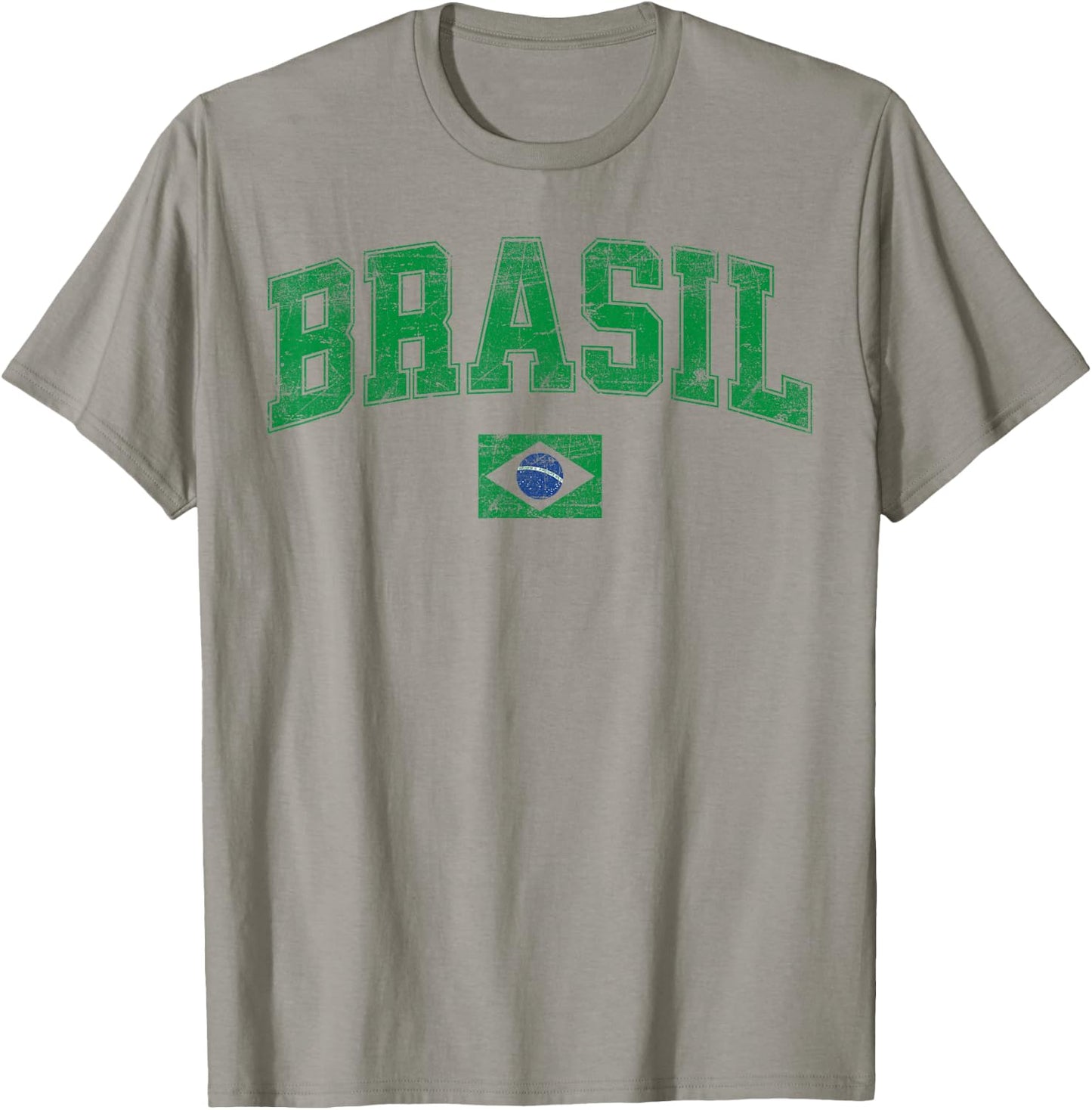 Retro Vintage Brasil | Women Men Kids Flag of Brazil T-Shirt - T-Shirt | Sand
