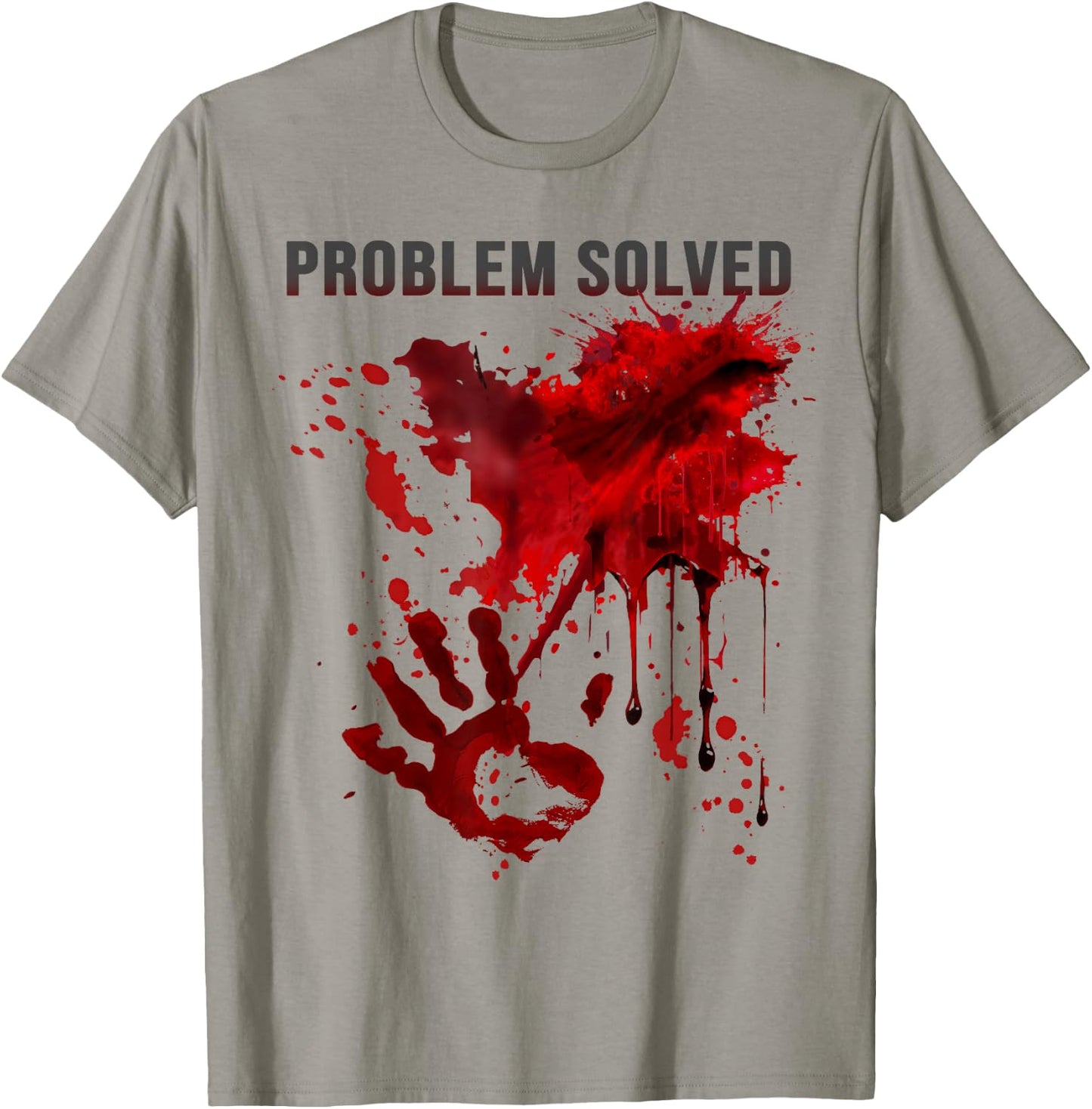 Problem Solved: Bloody Shirt Stained with Blood, Blood Splash , white, S T-Shirt - T-Shirt | Sand