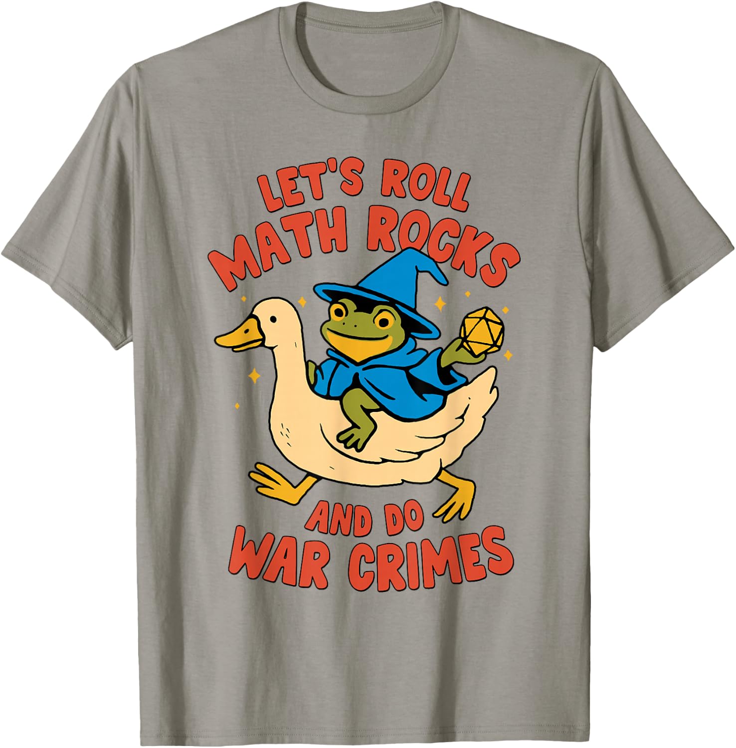 Vintage Let’s Roll Math Rocks And Do War Crimes Frog Goose T-Shirt - T-Shirt | Sand