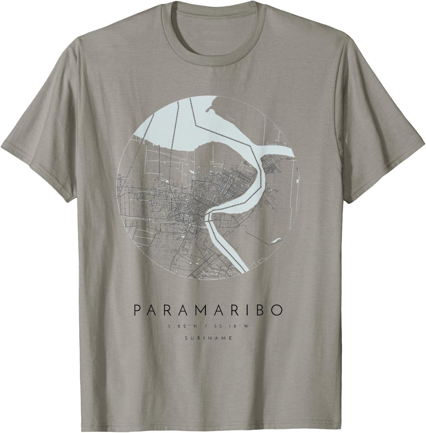paramaribo suriname Coordinates map hometown T-Shirt - T-Shirt | Sand