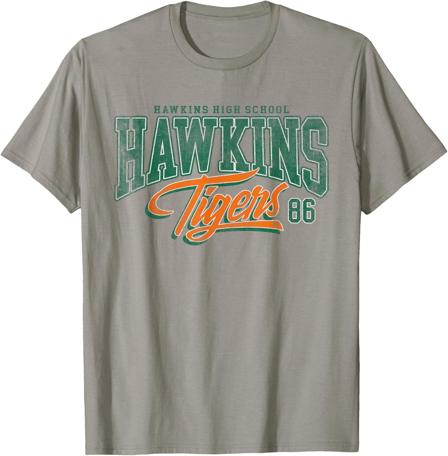 Stranger Things Hawkins Tigers 86 T-Shirt - T-Shirt | Sand