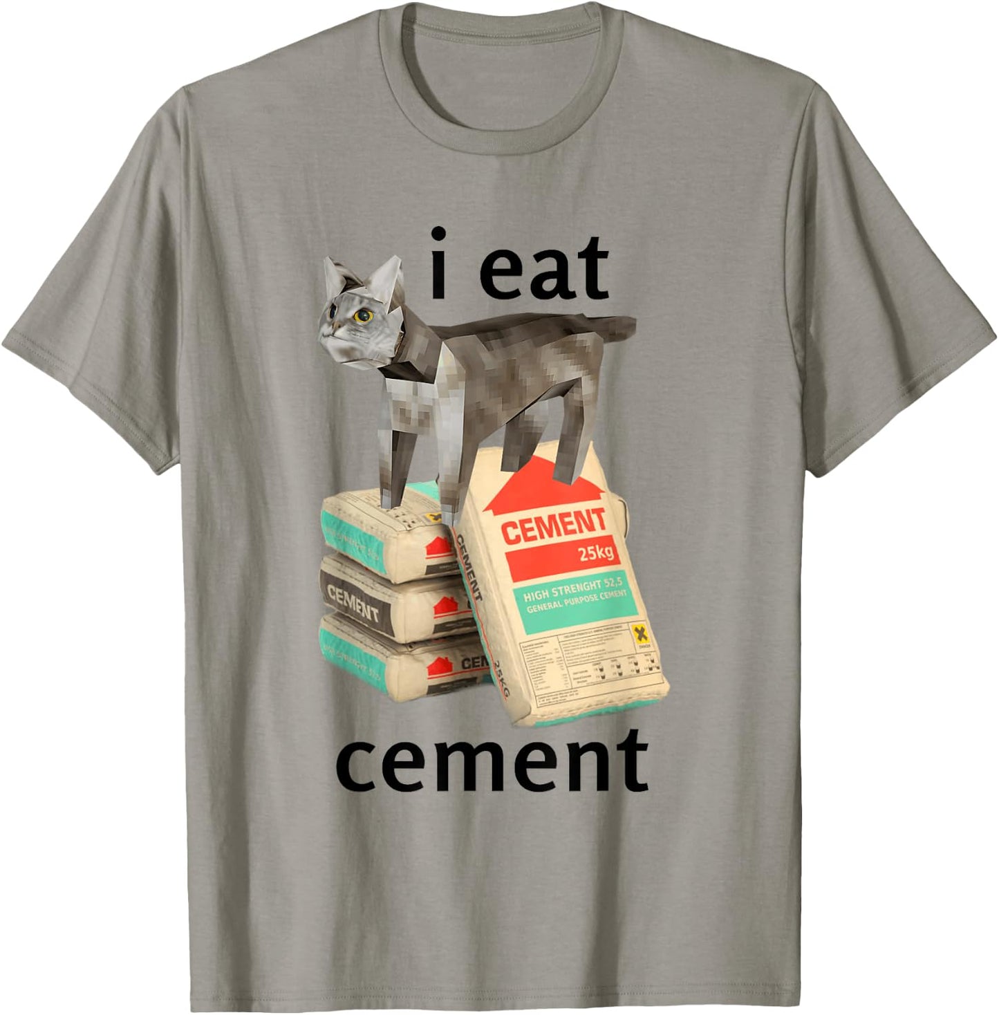 I Eat Cement Cat Shirt Kids Funny Dank Cat Meme T-Shirt - T-Shirt | Sand