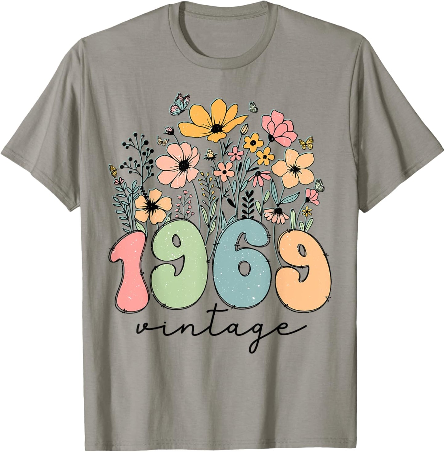 55 Years Old Vintage 1969 Flowers 55th Birthday Floral Women T-Shirt - T-Shirt | Sand