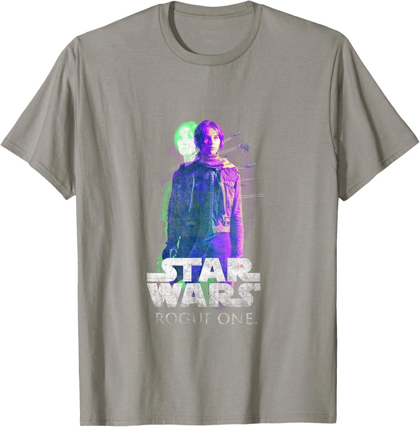 Star Wars Rogue One Epic Jyn Erso Retro Silhouette Portrait T-Shirt - T-Shirt | Sand