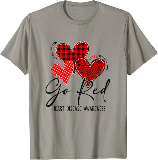 Go Red For Heart Disease Awareness Month Leopard T-Shirt - T-Shirt | Sand