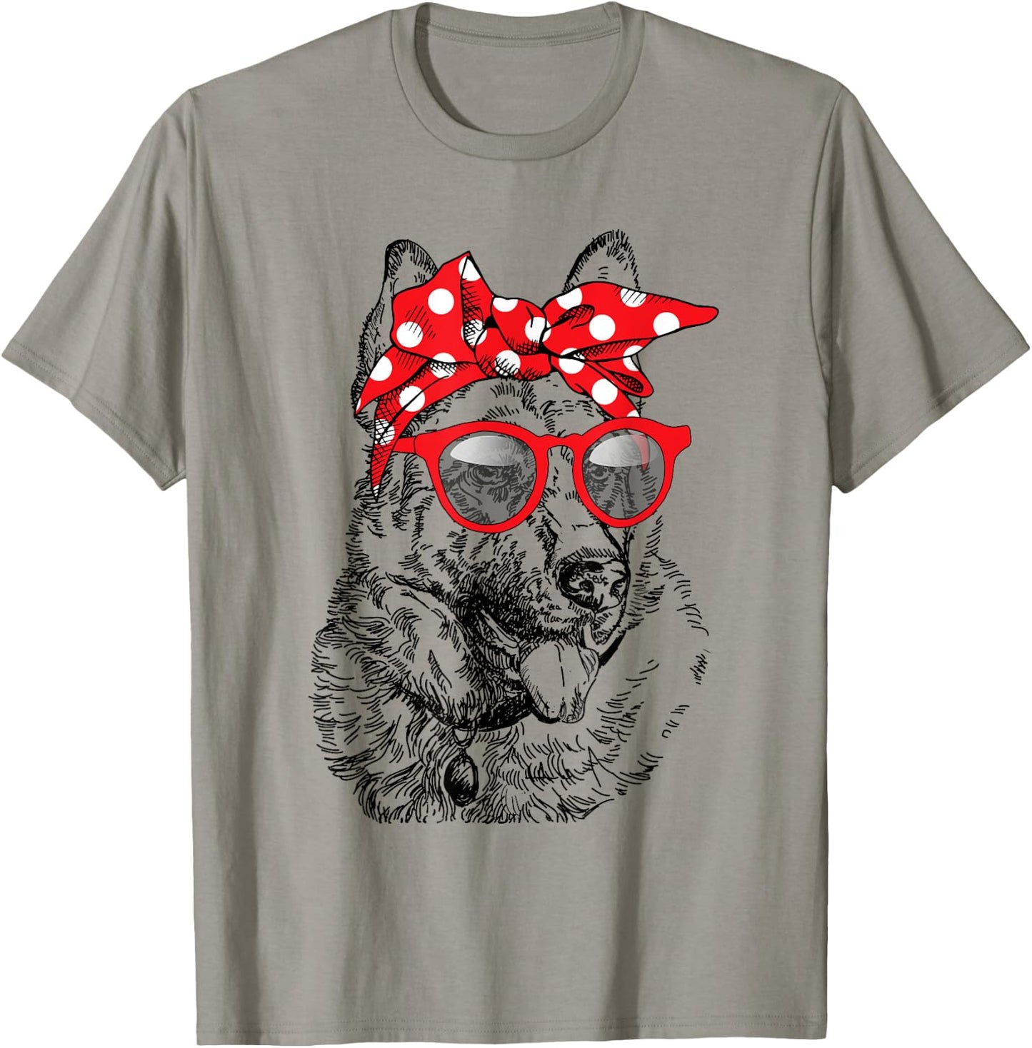 German Shepherd Dog Mom Bandana Sunglasses Mother's Day T-Shirt - T-Shirt | Sand