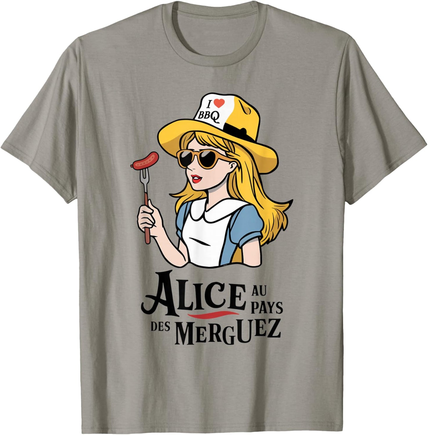 Alice in Merguez Country Accessory for Barbecue Fans , white, S T-Shirt - T-Shirt | Sand