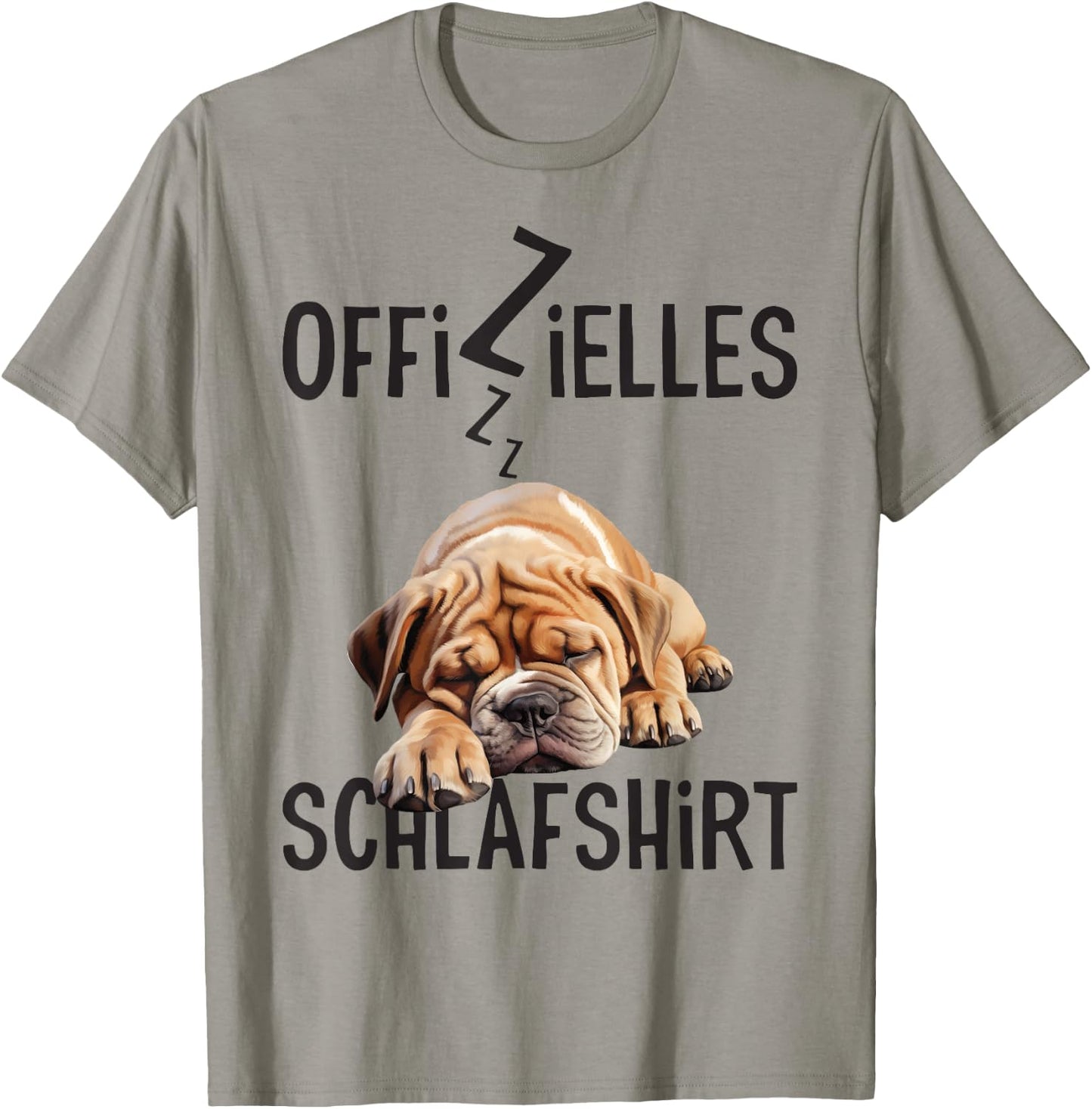 Englische Bulldogge Offizielles Schlafshirt Mit Hund Lustig T-Shirt - T-Shirt | Sand