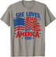 She Loves Jesus and America Too 4th of July T-Shirt - T-Shirt | Sand