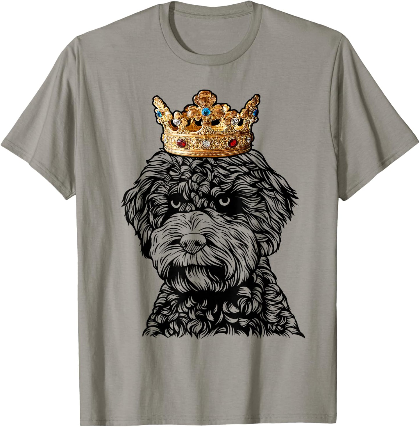 Lagotto Romagnolo Dog Wearing Crown T-Shirt - T-Shirt | Sand