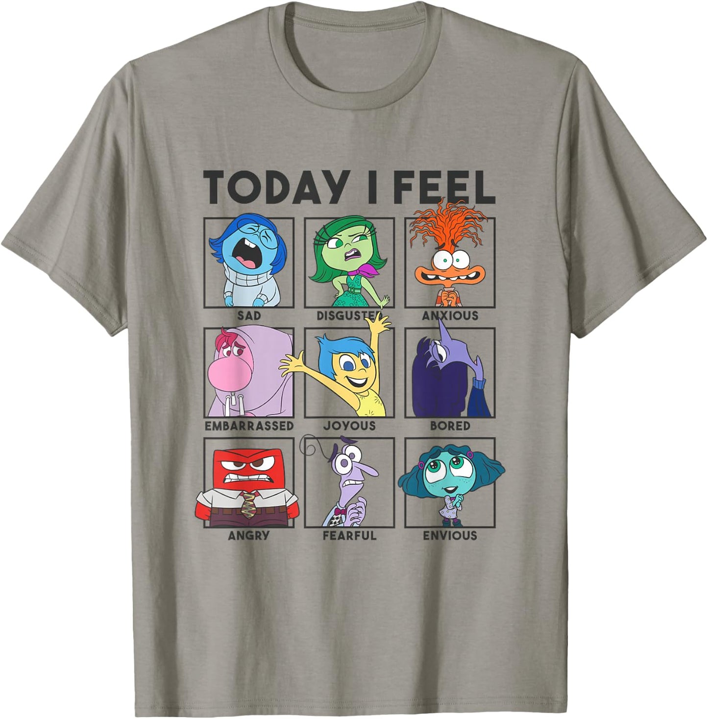 Disney Pixar Inside Out 2 Today I Feel... Emotions Panels , White T-Shirt - T-Shirt | Sand