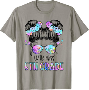 Little Miss 5th Grade First Day Of School Fifth Grade Girls T-Shirt - T-Shirt | Sand