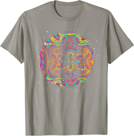Bohemian Fractal Geometry Yogi Spiritual Mandala T-Shirt - T-Shirt | Sand