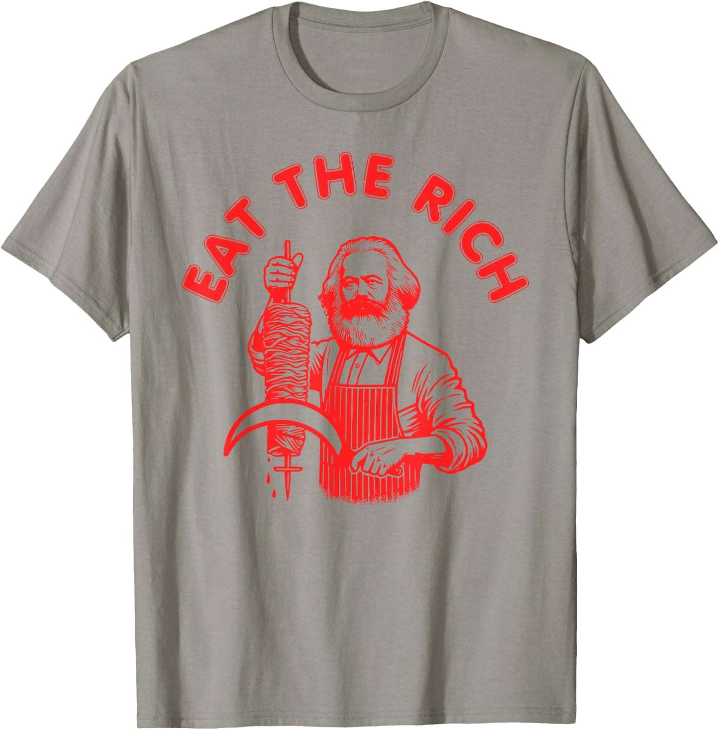 Eat the rich - Karl Marx Eat Doner Kebab Rich , White T-Shirt - T-Shirt | Sand