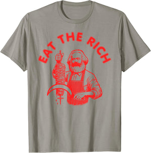 Eat the rich - Karl Marx Eat Döner Kebab Rich T-Shirt - T-Shirt | Sand