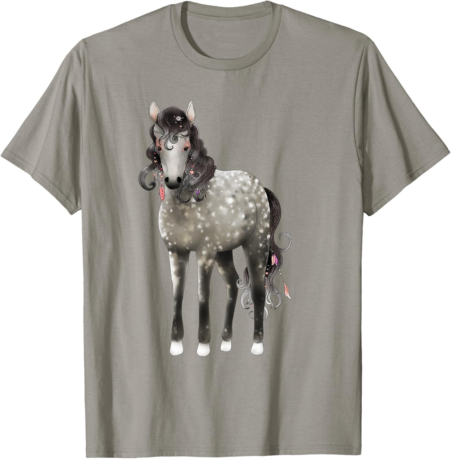 Dapple Grey Horse Shirt Gift T-Shirt - T-Shirt | Sand