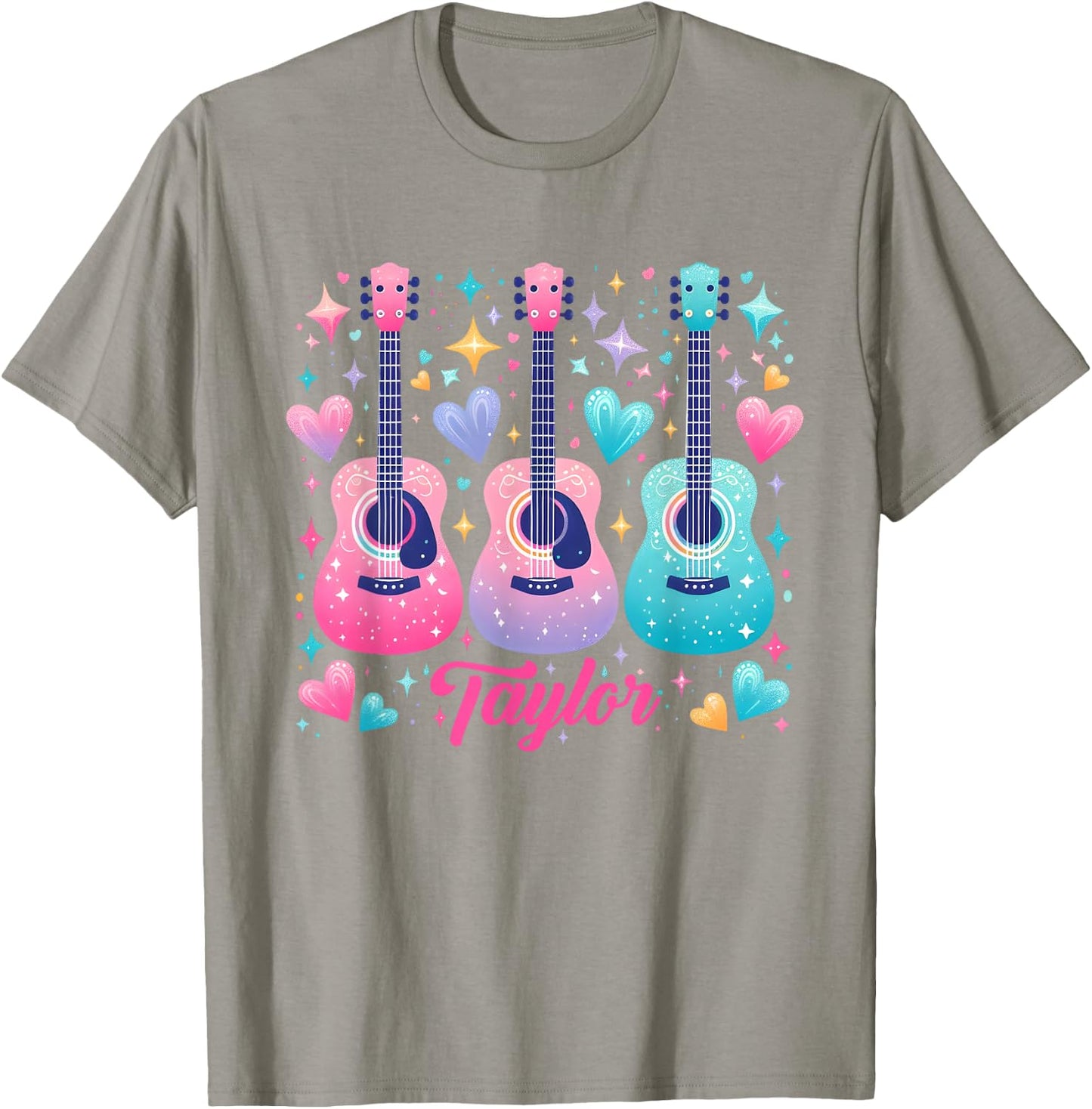 Girl Retro Taylor Custom Name Groovy 80s , Black, S T-Shirt - T-Shirt | Sand