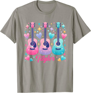 Girl Retro Taylor Custom Name Groovy 80s , Black, S T-Shirt - T-Shirt | Sand
