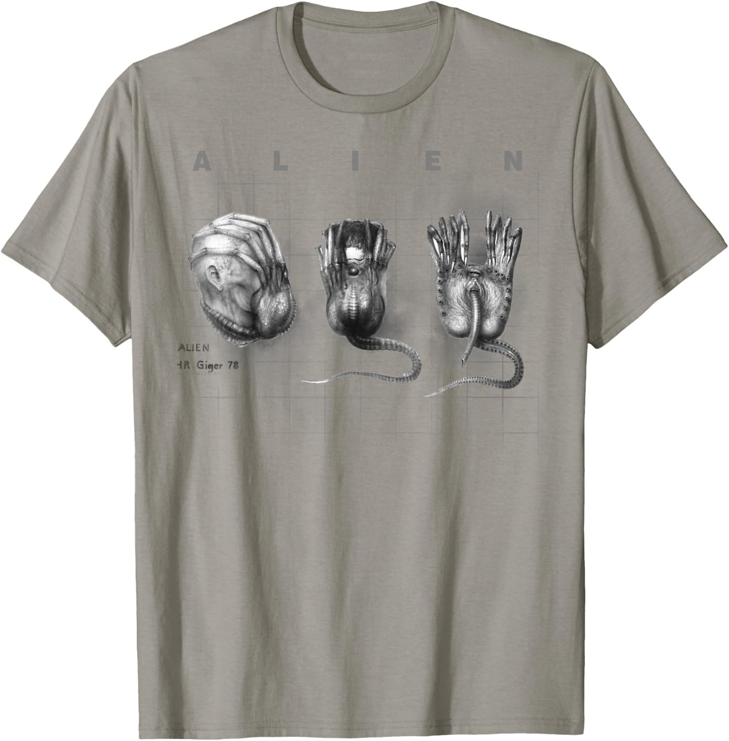 Aliens Iconic Facehugger Reproduction Faces Retro Chest Logo T-Shirt - T-Shirt | Sand
