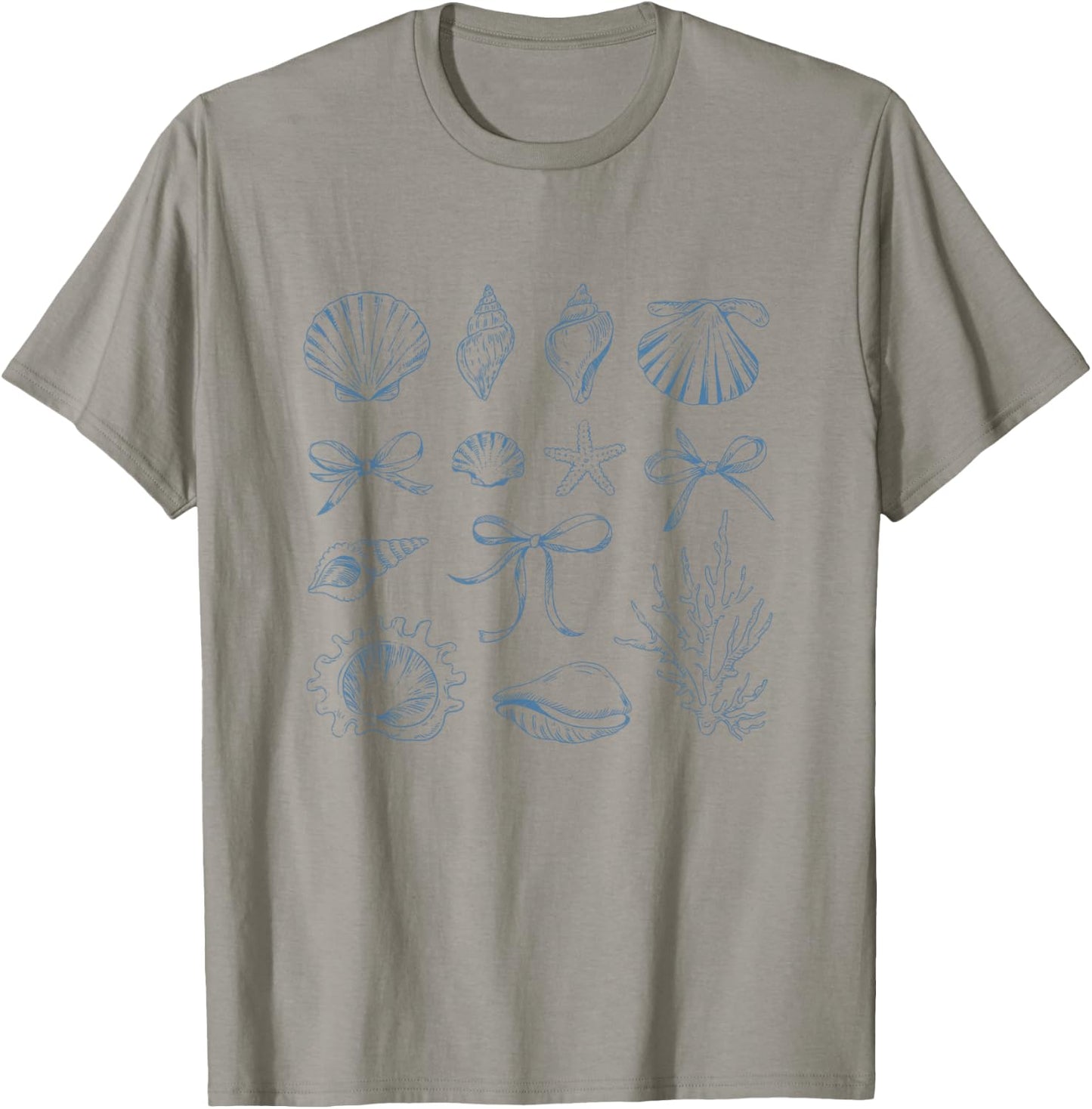 Elegant Seashell and Starfish Art Beach Lovers Bow Ocean T-Shirt - T-Shirt | Sand