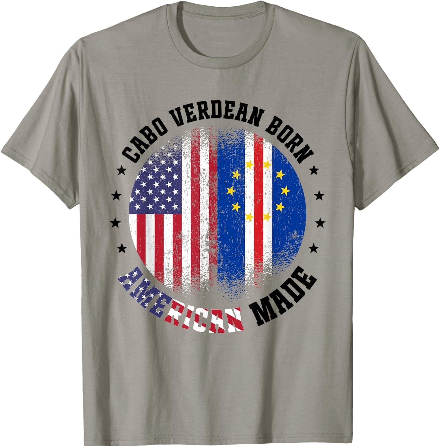 Cabo Verdean Flag American US Flag Outfit for Cabo Verde T-Shirt - T-Shirt | Sand