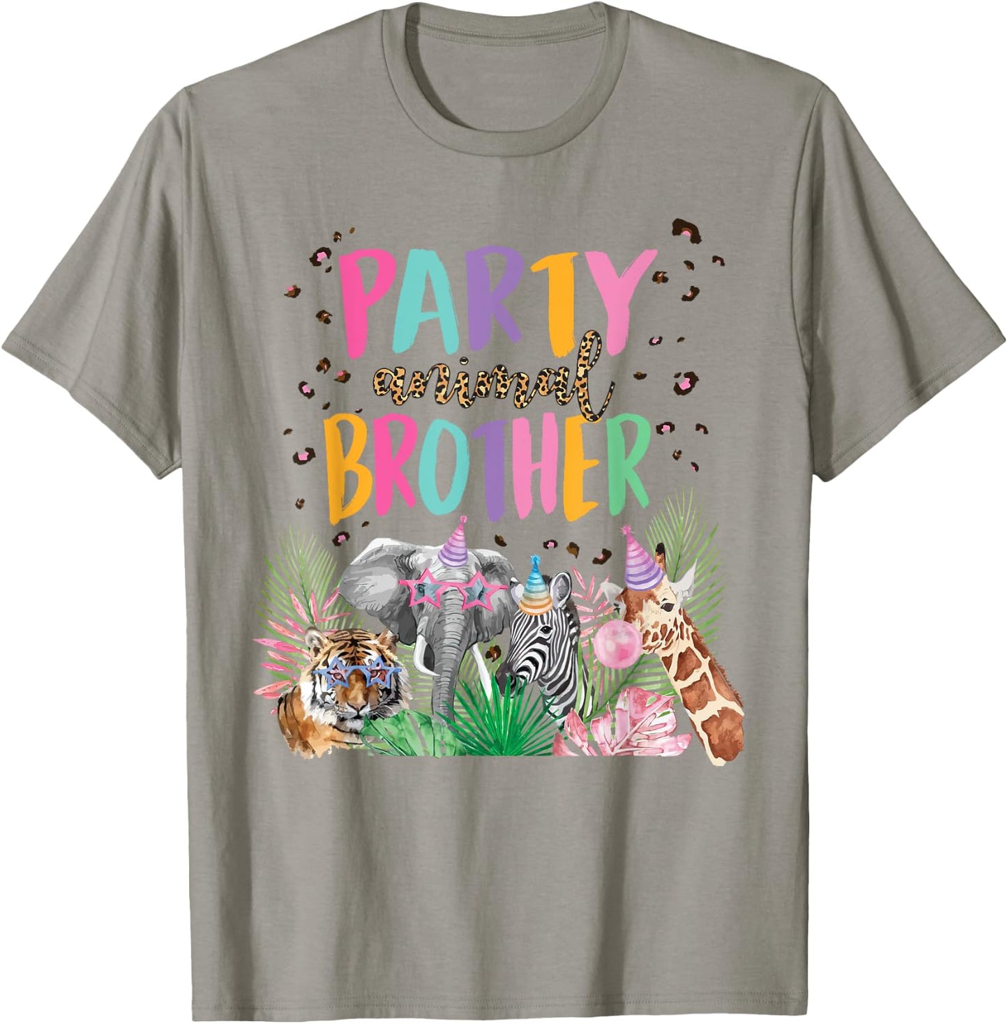 Brother Of The Birthday Boy Girl Zoo Theme Animal Party T-Shirt - T-Shirt | Sand