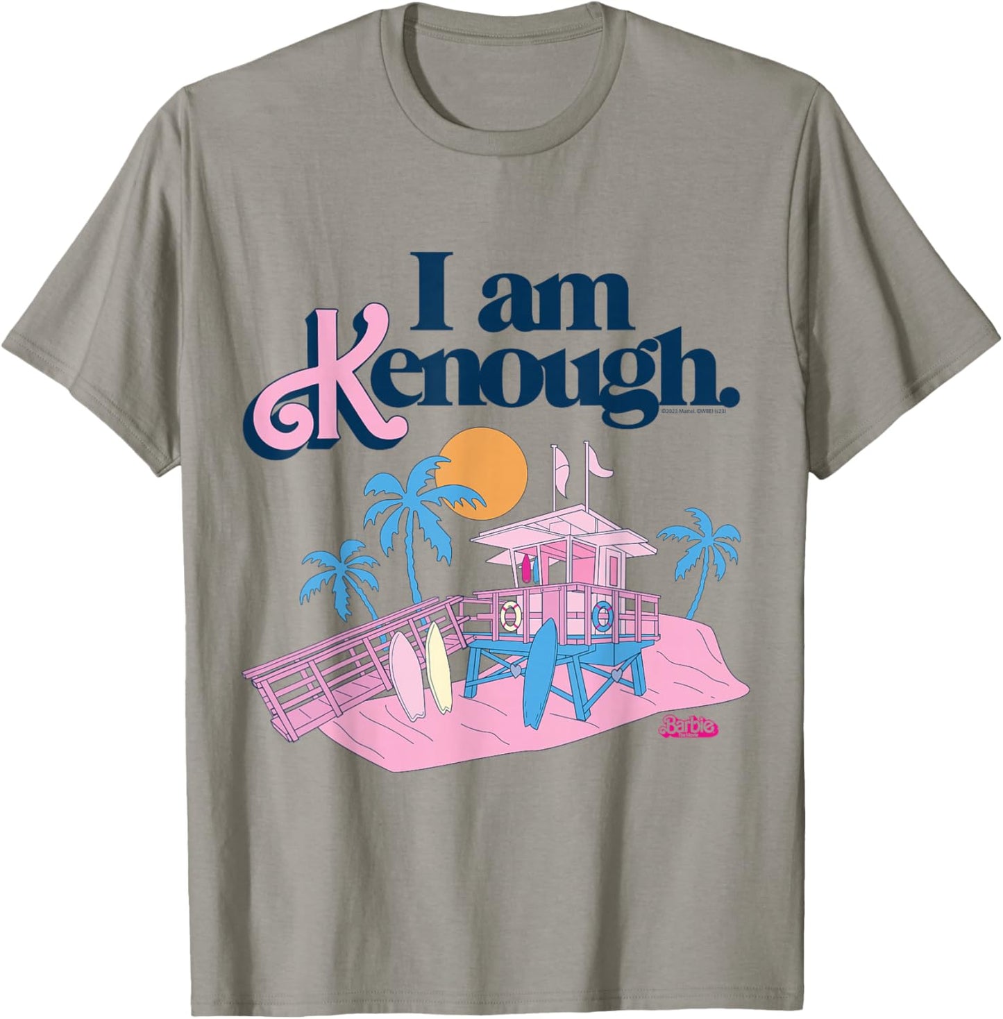 Barbie The Film I Am Kenough Lifeguard Stand , White T-Shirt - T-Shirt | Sand