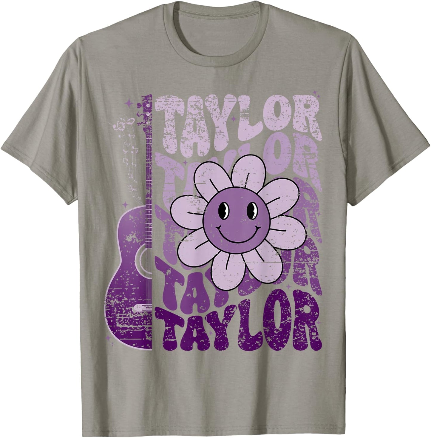 Taylor First Name I Love Taylor Girl Groovy 80's Vintage T-Shirt - T-Shirt | Sand