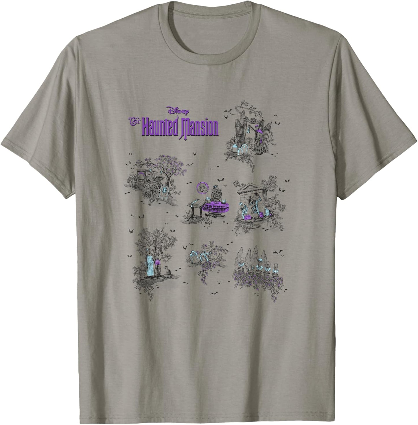The Haunted Mansion Iconic Locations Collage Poster T-Shirt - T-Shirt | Sand