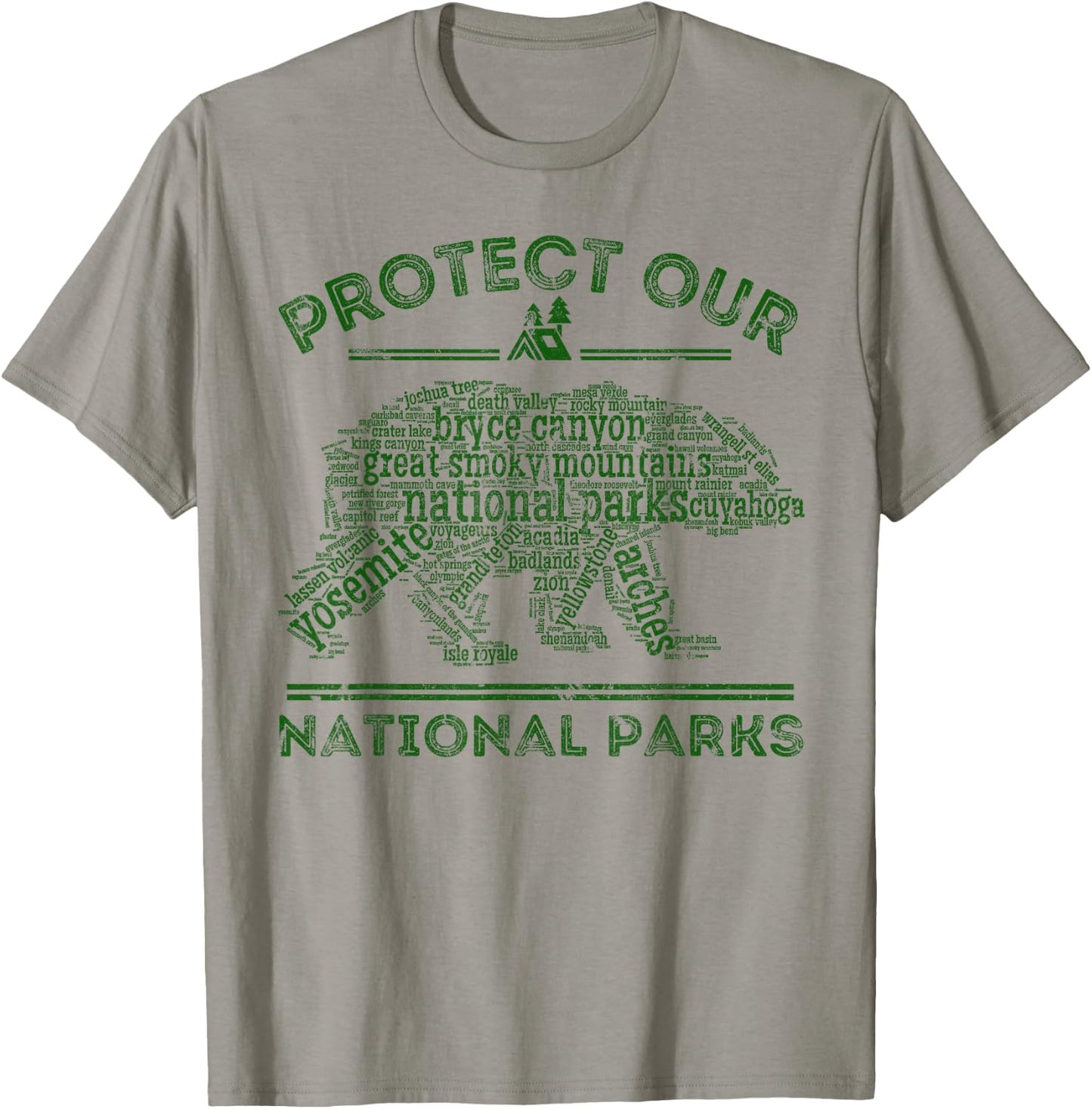 Protect Our Parks National Park Bear Hiking Nature T-Shirt - T-Shirt | Sand