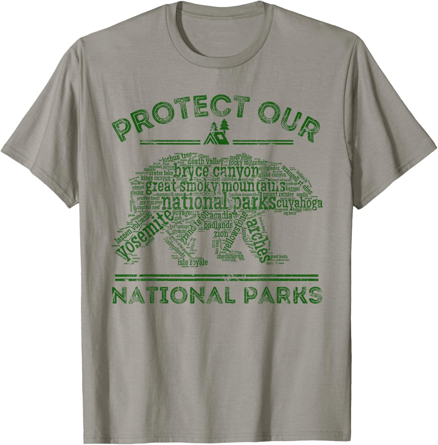 Protect Our Parks National Park Bear Hiking Nature T-Shirt - T-Shirt | Sand