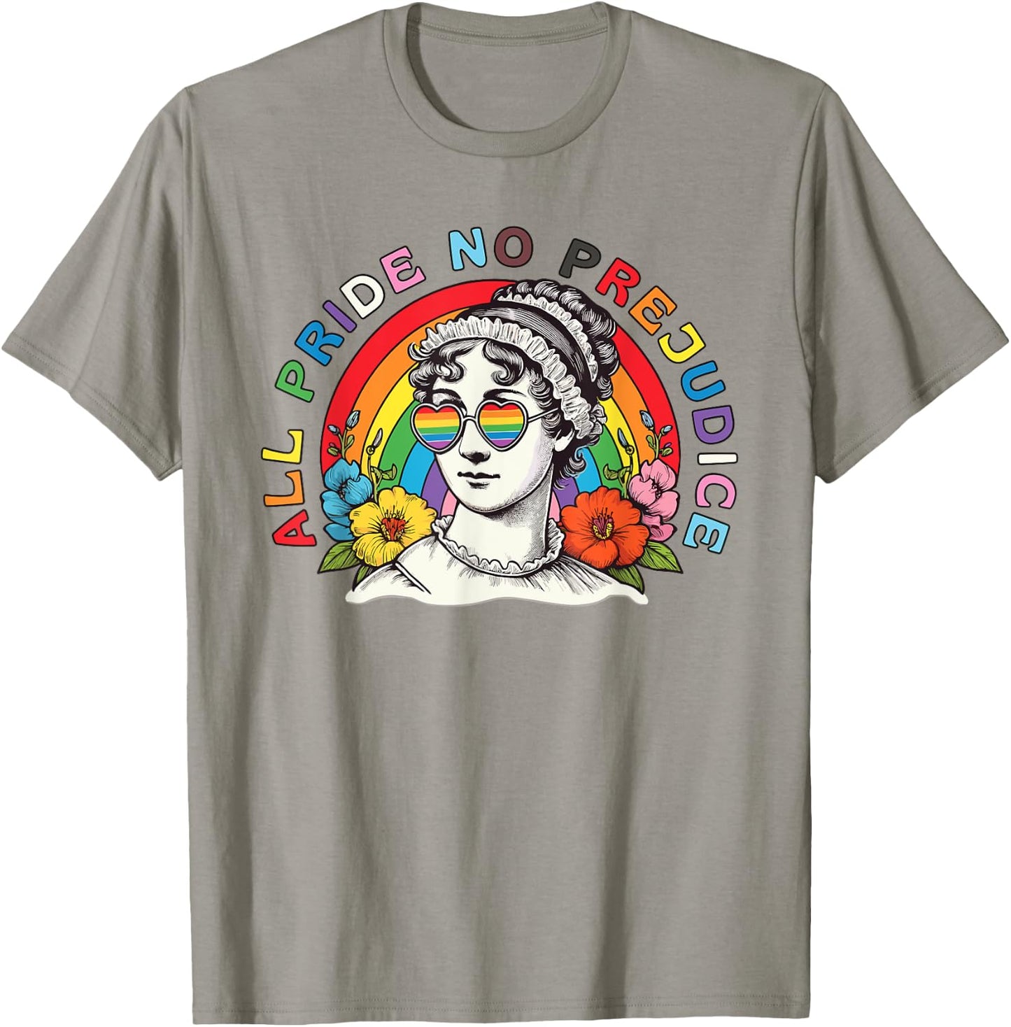 All Pride No Prejudice Gay Pride Funny Jane Austen Women Men T-Shirt - T-Shirt | Sand