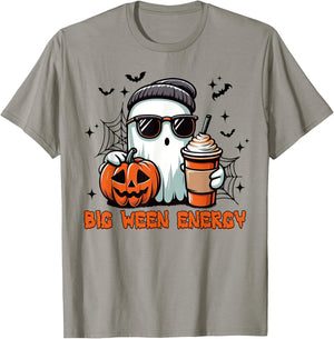 Big Ween Energy Ghost Sunglasses T-Shirt - T-Shirt | Sand