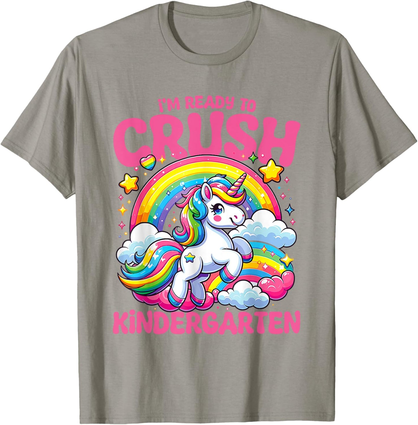 Crush Kindergarten Unicorn Girls Teacher Back to School T-Shirt - T-Shirt | Sand