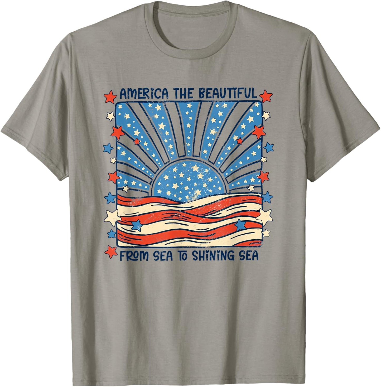 America the Beautiful from sea to Shining sea T-Shirt - T-Shirt | Sand