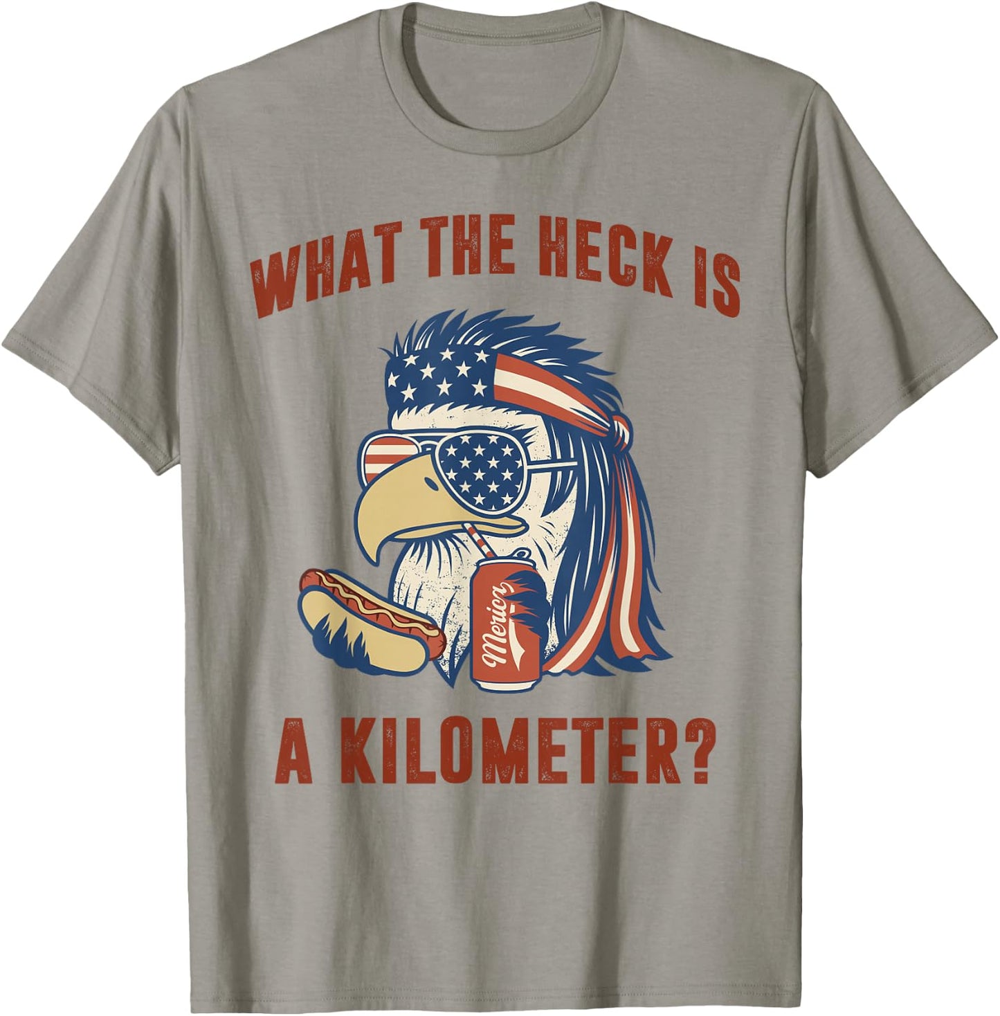 What The Heck is A Kilometer Mullet Eagle T-Shirt - T-Shirt | Sand