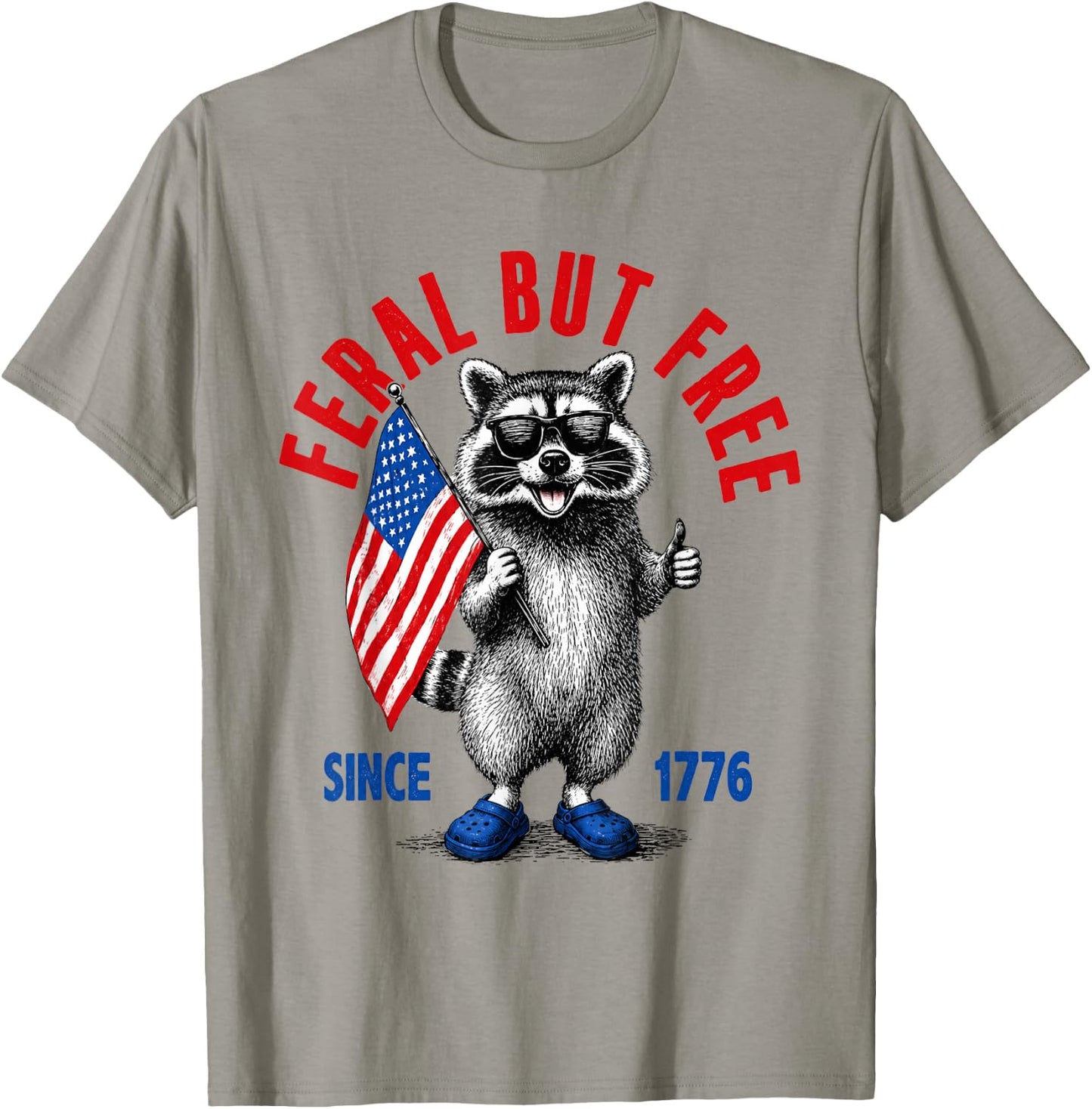 Trash Panda Freedom USA Flag Independence Day T-Shirt - T-Shirt | Sand