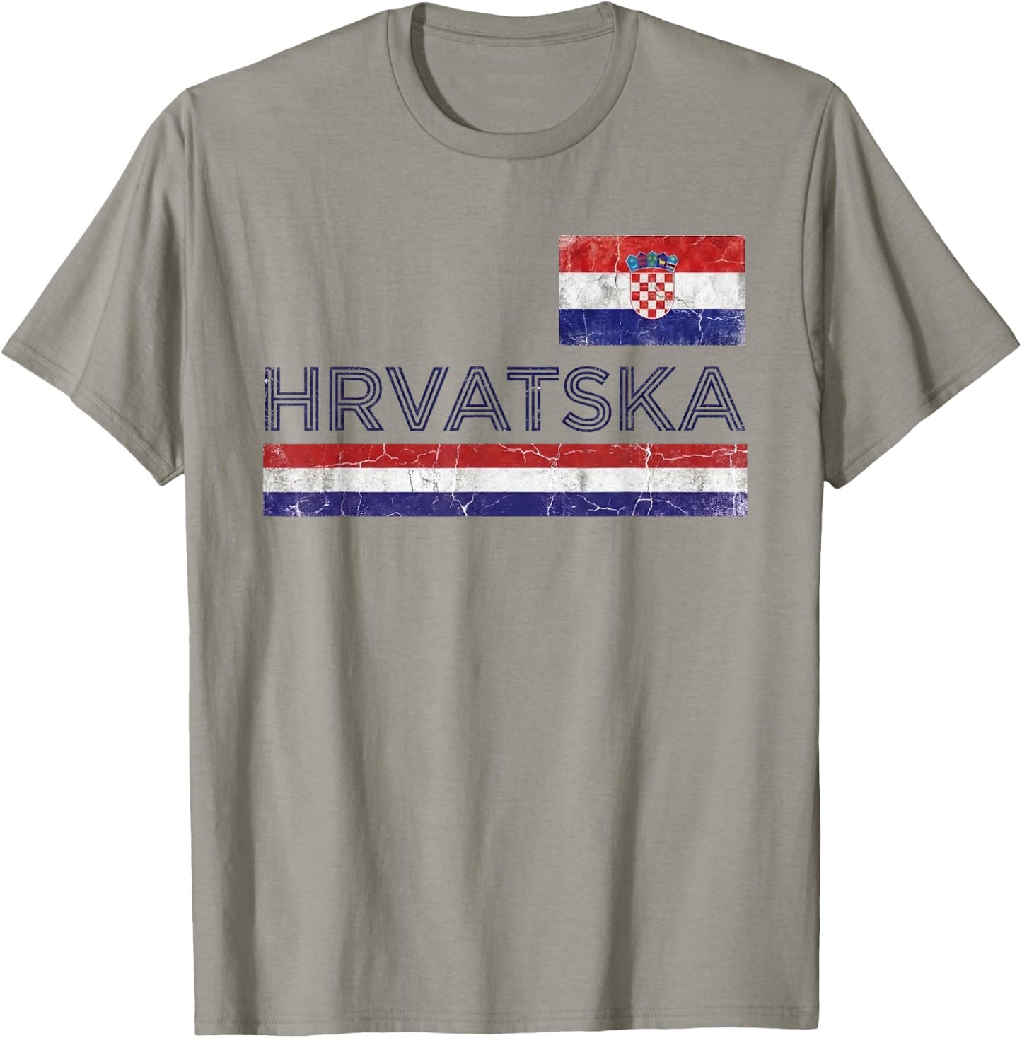 Croatia Hrvatska Flag Zagreb Croatian Jersey Retro T-Shirt - T-Shirt | Sand