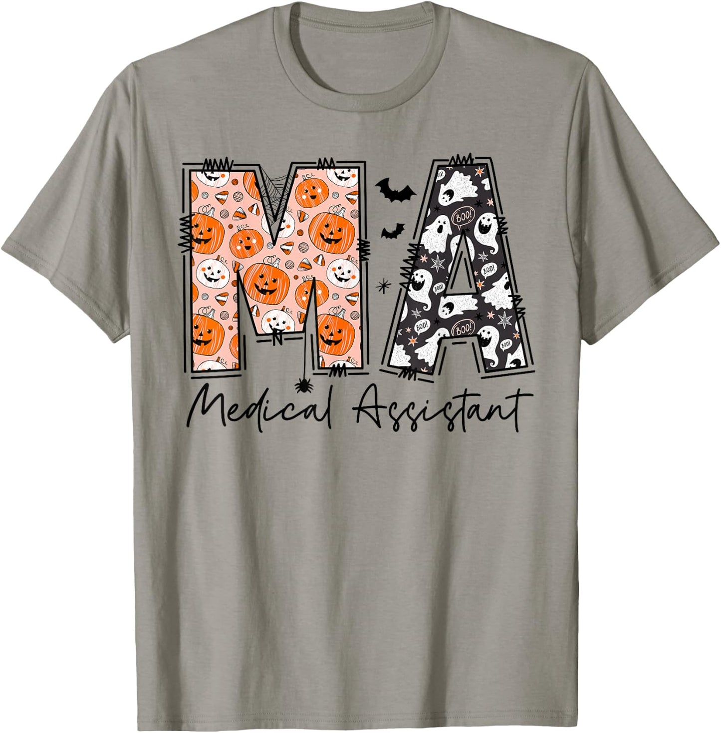 Medical Assistant Halloween Spooky Season MA Halloween Party T-Shirt - T-Shirt | Sand