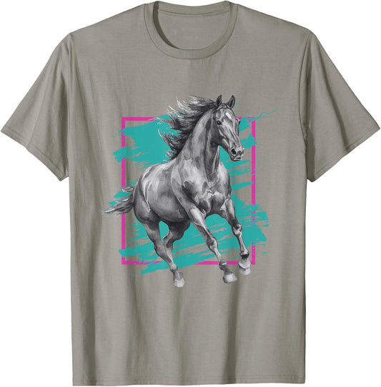 Horse Vintage y2k 90s Aesthetic Retro 2000s T-Shirt - T-Shirt | Sand