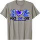 Peace Love Cure Sunflower Leopard Juvenile Arthritis Gifts T-Shirt - T-Shirt | Sand