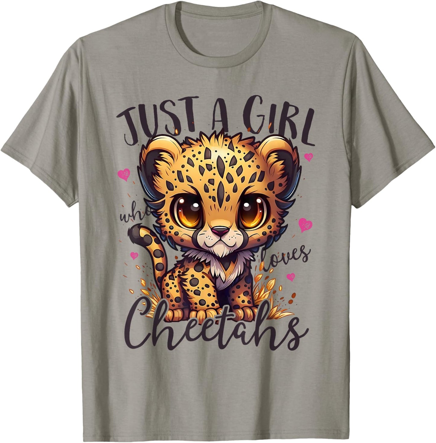 Just A Girl Who Loves Cheetahs Women Cheetah Cat Lover T-Shirt - T-Shirt | Sand