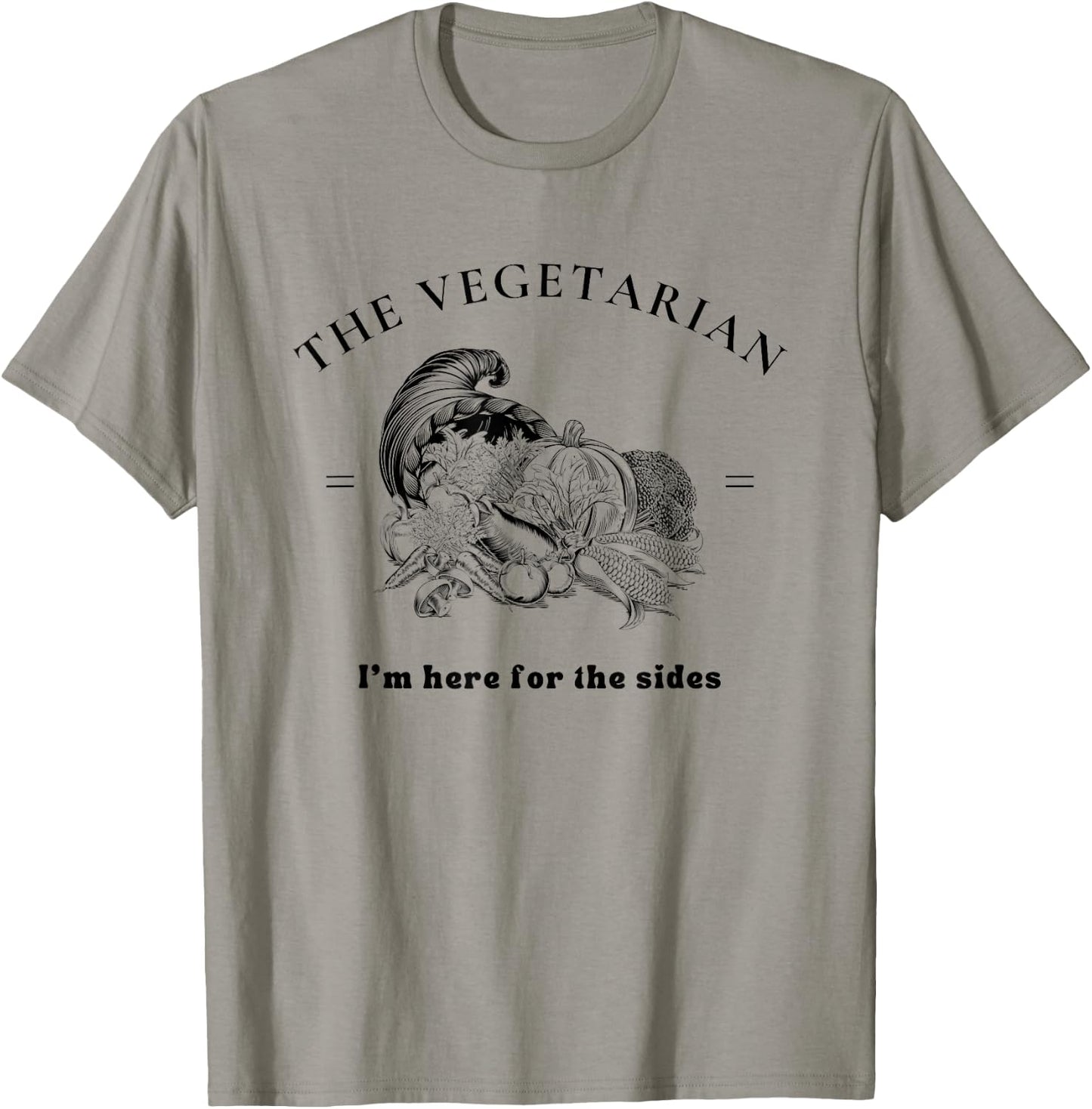 KCreations Vegetarian Thanksgiving Funny Retro , -Kids & Adults, White, Small, Short Sleeve, , Pull On, Regular Fit, Cotton 65% Polyester 35% T-Shirt - T-Shirt | Sand