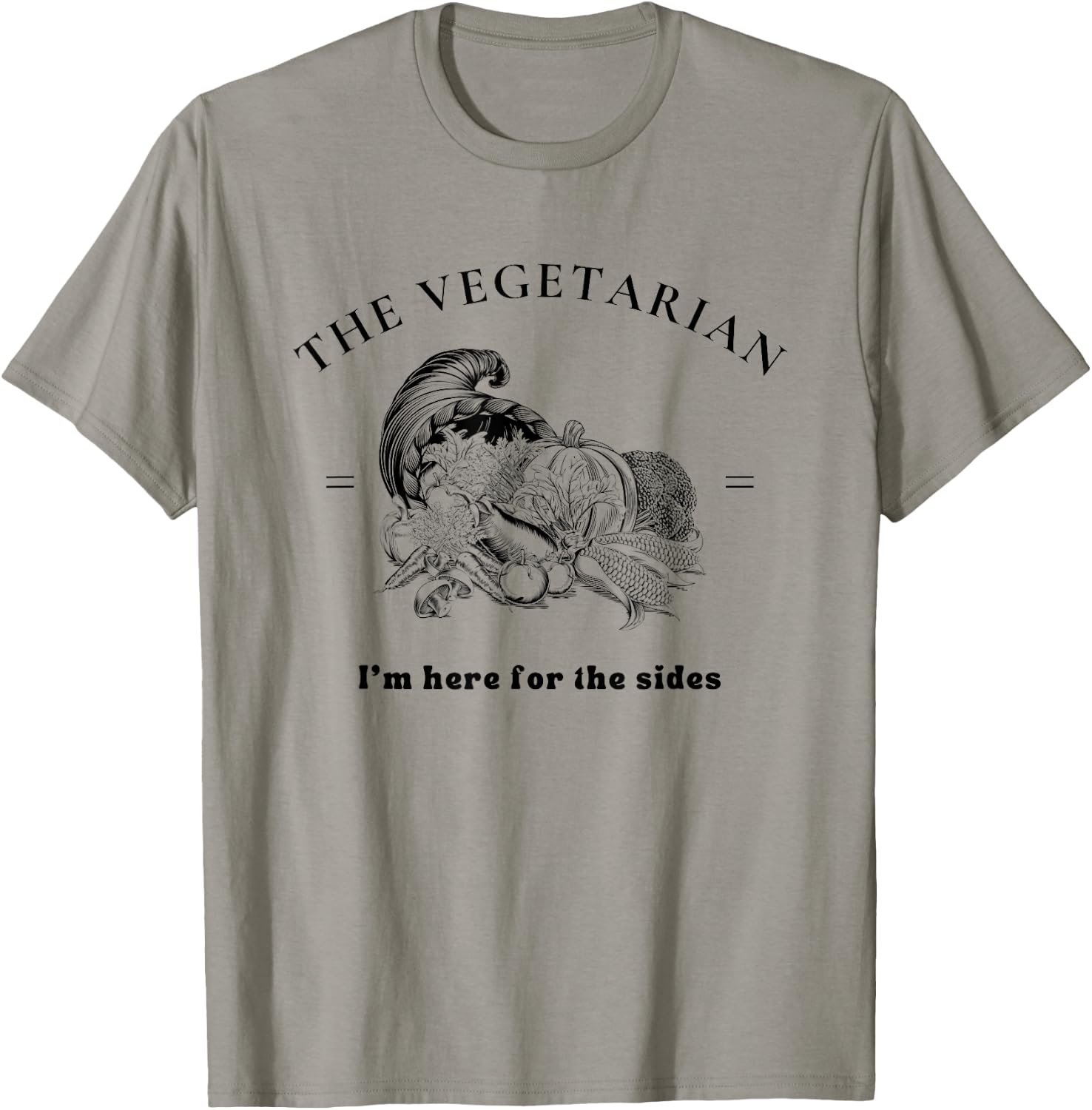 KCreations Vegetarian Thanksgiving Funny Retro , -Kids & Adults, White, Small, Short Sleeve, , Pull On, Regular Fit, Cotton 65% Polyester 35% T-Shirt - T-Shirt | Sand