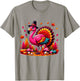 Flamingo Turkey Cute Flamingo Turkey Fall Leaf Thanksgiving T-Shirt - T-Shirt | Sand