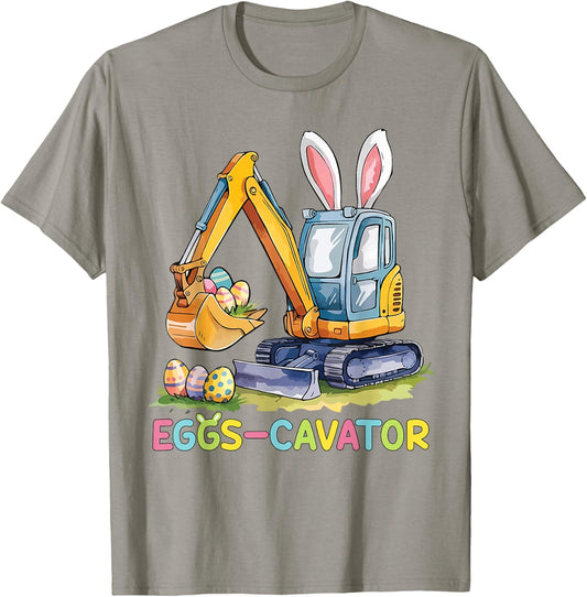 Eggscavator Easter Egg Hunt Construction Trucks Boys Toddler T-Shirt - T-Shirt | Sand