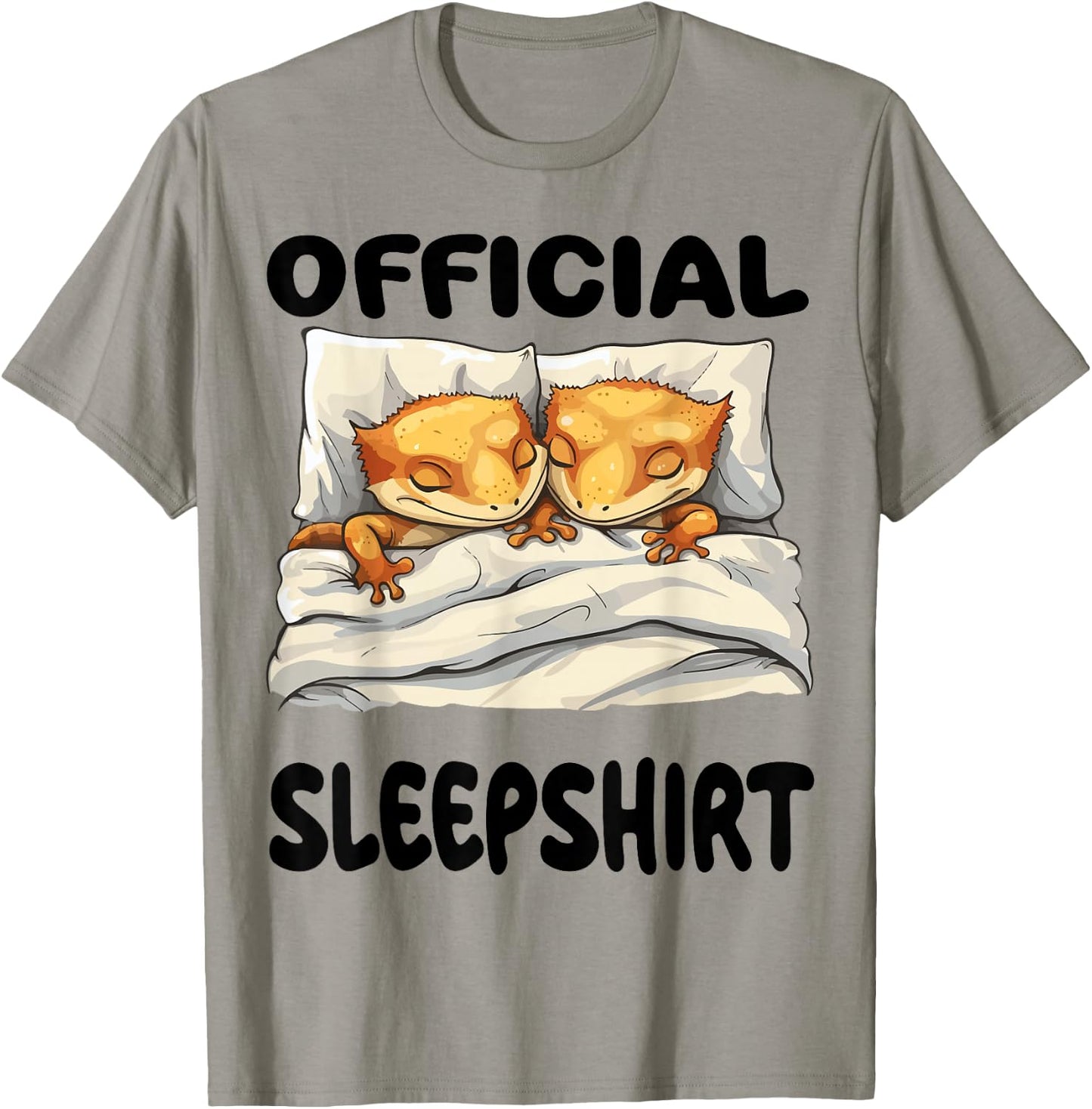 Crested Gecko Official Sleepshirt Pajamas Nightgown T-Shirt - T-Shirt | Sand