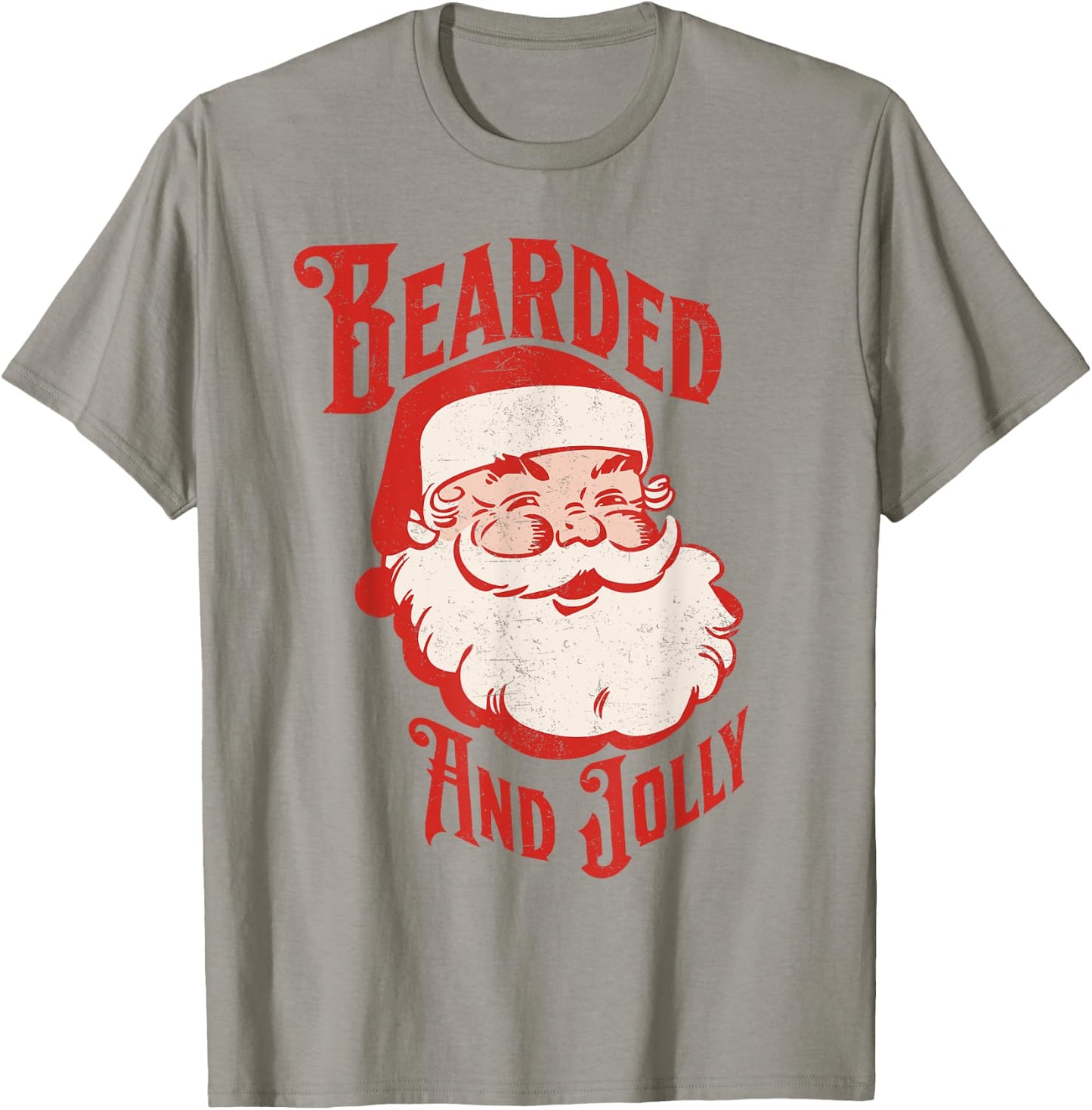 Bearded And Vintage Jolly Funny Santa Christmas Men Apparel T-Shirt - T-Shirt | Sand